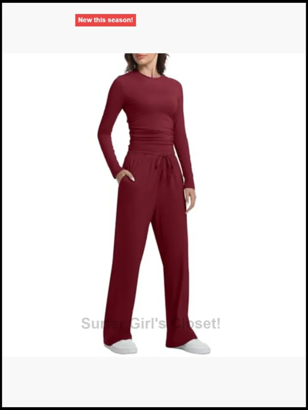 2 Piece Lounge Set Women Long Sleeve Wide Leg Tracksuit Casual Loungewear